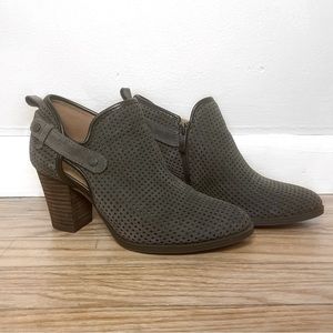 Franco Sarto Dakota Perforated Ankle Booties in Gray Size 6.5